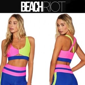 Beach Riot Mila Colorblock Swim Top / Sport Bra sz XS NWT
